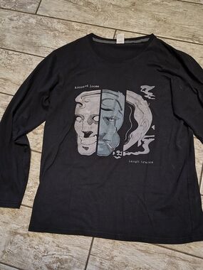 Knocked Loose "Laugh Tracks"  Black Graphic Long-Sleeve Shirt Women's Fit Medium